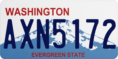 WA license plate AXN5172