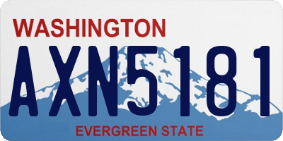 WA license plate AXN5181