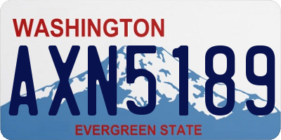 WA license plate AXN5189