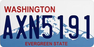 WA license plate AXN5191