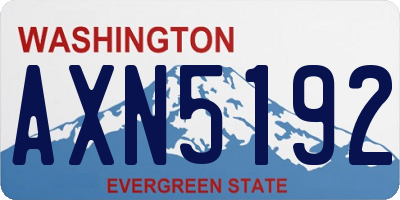 WA license plate AXN5192