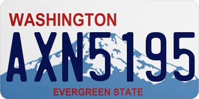 WA license plate AXN5195