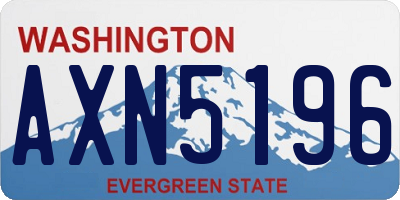 WA license plate AXN5196