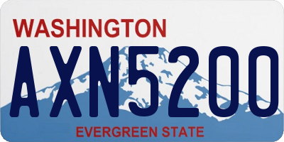 WA license plate AXN5200