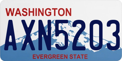 WA license plate AXN5203
