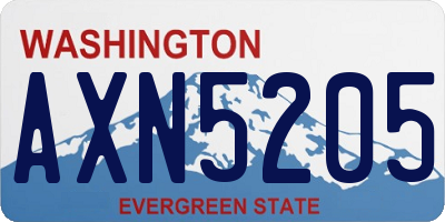 WA license plate AXN5205