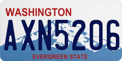WA license plate AXN5206