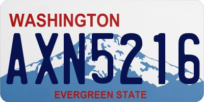 WA license plate AXN5216