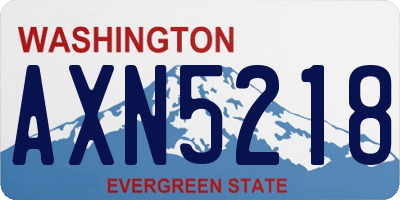 WA license plate AXN5218