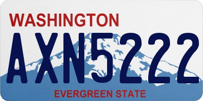 WA license plate AXN5222