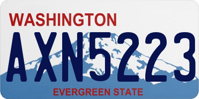 WA license plate AXN5223