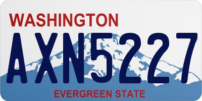 WA license plate AXN5227