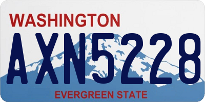 WA license plate AXN5228
