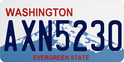 WA license plate AXN5230