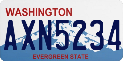 WA license plate AXN5234