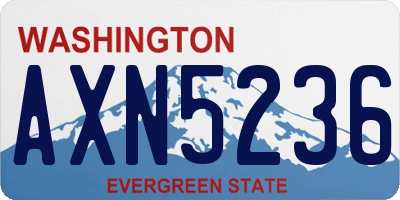 WA license plate AXN5236