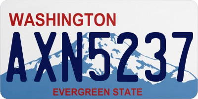 WA license plate AXN5237