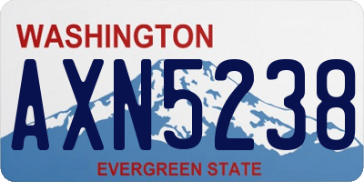 WA license plate AXN5238