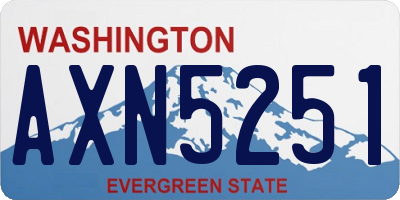 WA license plate AXN5251