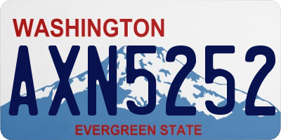 WA license plate AXN5252