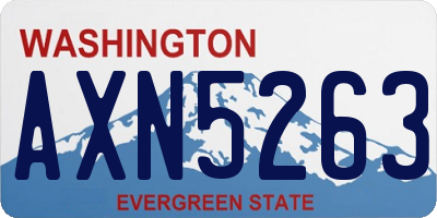 WA license plate AXN5263