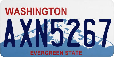 WA license plate AXN5267