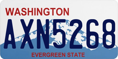 WA license plate AXN5268
