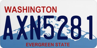 WA license plate AXN5281