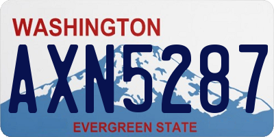 WA license plate AXN5287