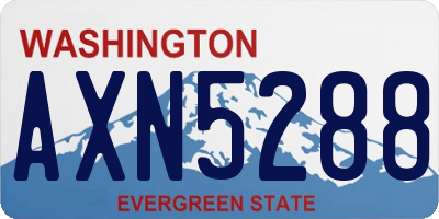 WA license plate AXN5288