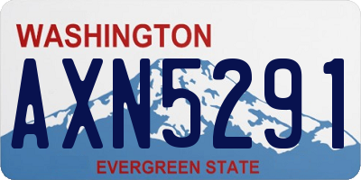 WA license plate AXN5291