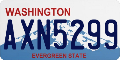 WA license plate AXN5299