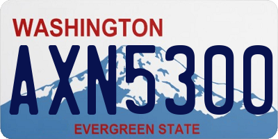 WA license plate AXN5300