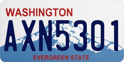 WA license plate AXN5301