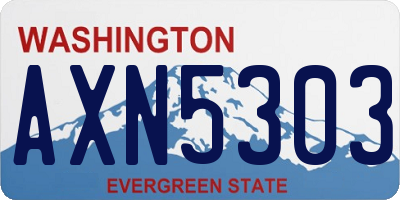 WA license plate AXN5303