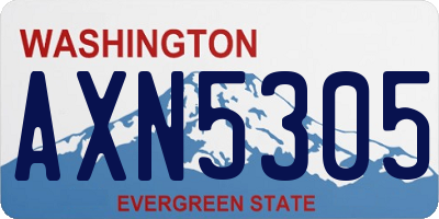 WA license plate AXN5305