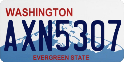 WA license plate AXN5307