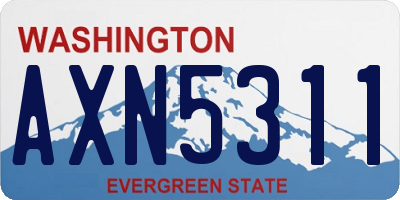 WA license plate AXN5311