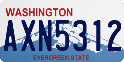 WA license plate AXN5312