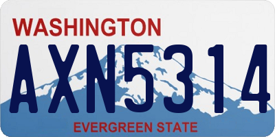 WA license plate AXN5314