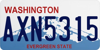 WA license plate AXN5315