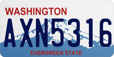 WA license plate AXN5316