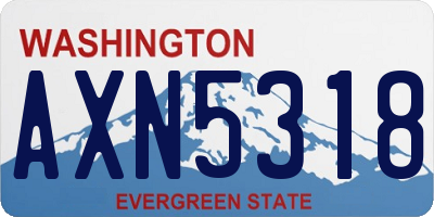 WA license plate AXN5318