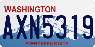 WA license plate AXN5319