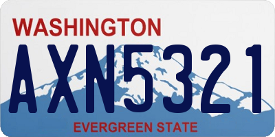 WA license plate AXN5321