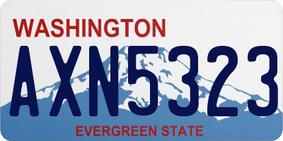 WA license plate AXN5323