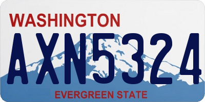 WA license plate AXN5324