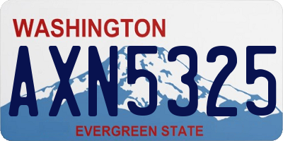 WA license plate AXN5325