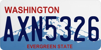WA license plate AXN5326