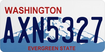 WA license plate AXN5327